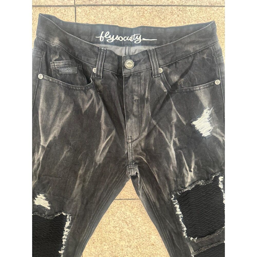 FlySociety Ripped Paint Splatter Jeans - Picture 2 of 4